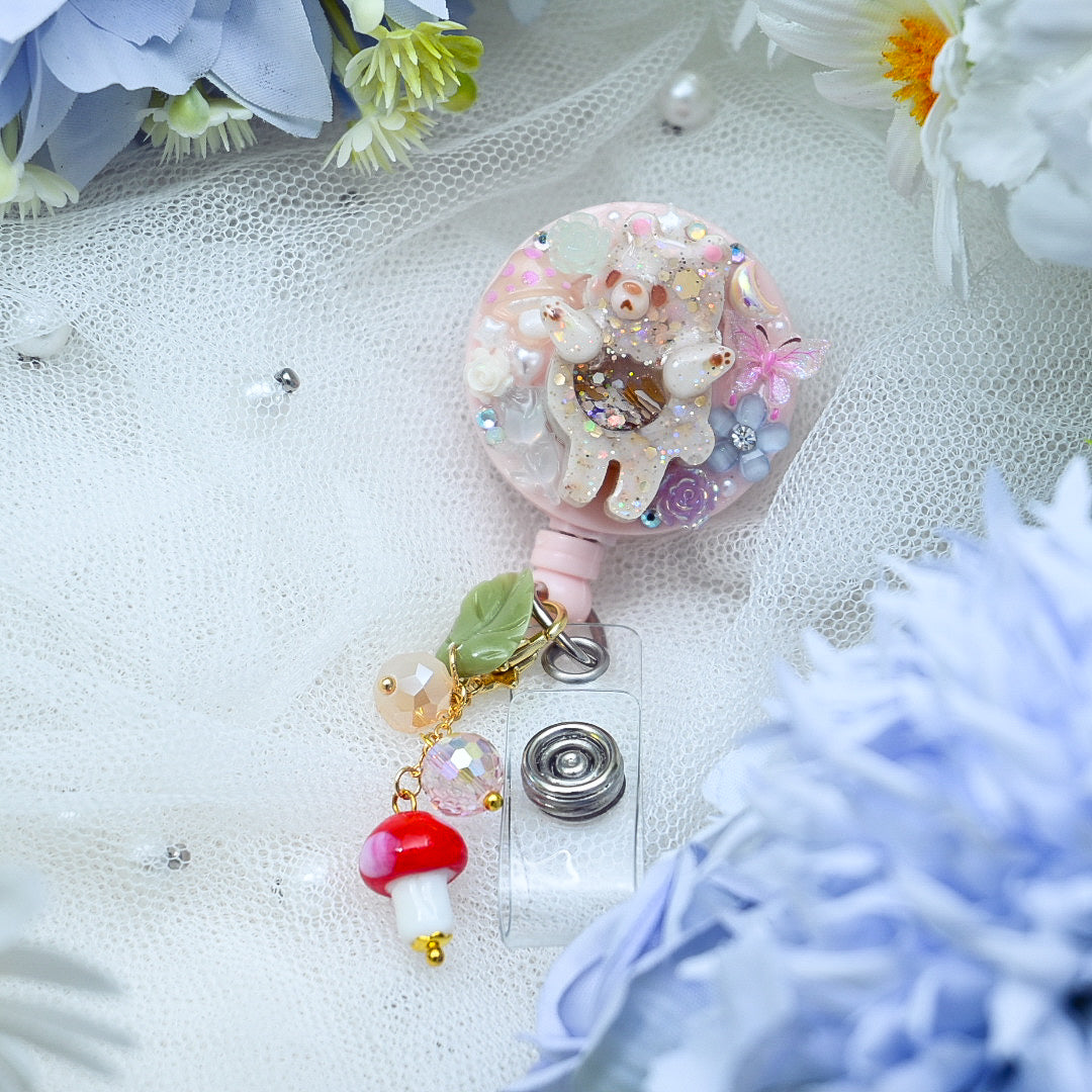 Fairy Bear Round Badge Reel