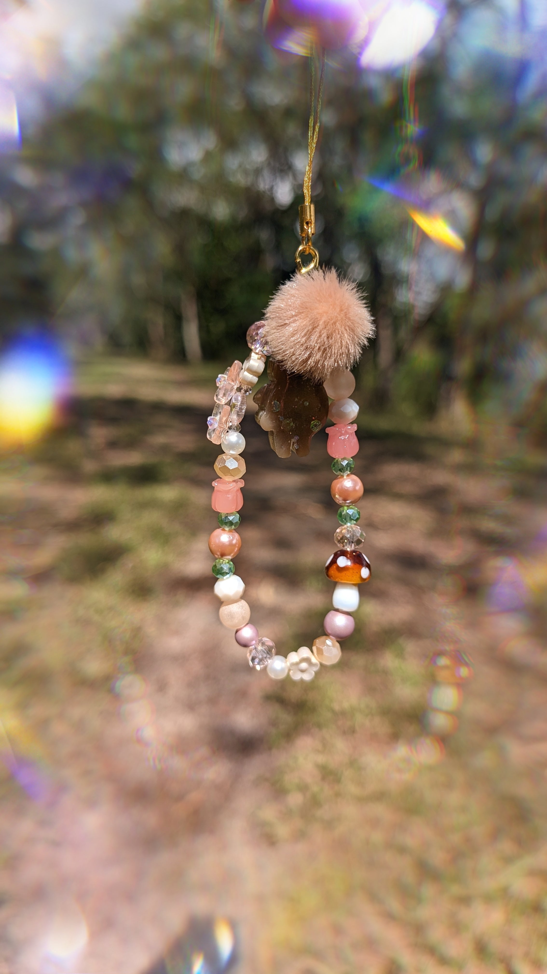 Rosy Bear Beaded Charm