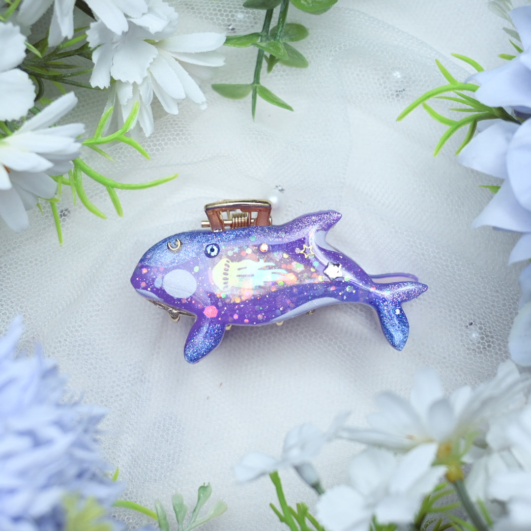 Amethyst Baby Orca Hair Huggie