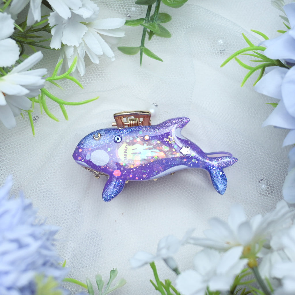 Amethyst Baby Orca Hair Huggie
