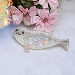 Seal Barrette (6cm clasp) Coffee