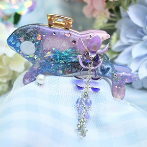 Wisteria Orca Hair Huggie IV (5.5cm claw) - Dancing Heart | Rainbow Glow