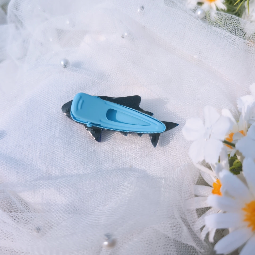 Baby Dark Blue Shark Hairclip (5cm, Standard)