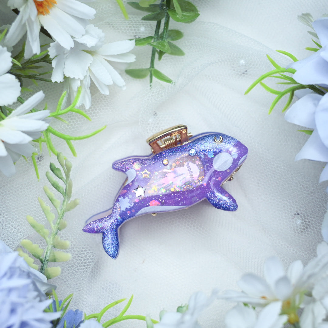 Amethyst Baby Orca Hair Huggie