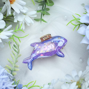 Amethyst Baby Orca Hair Huggie