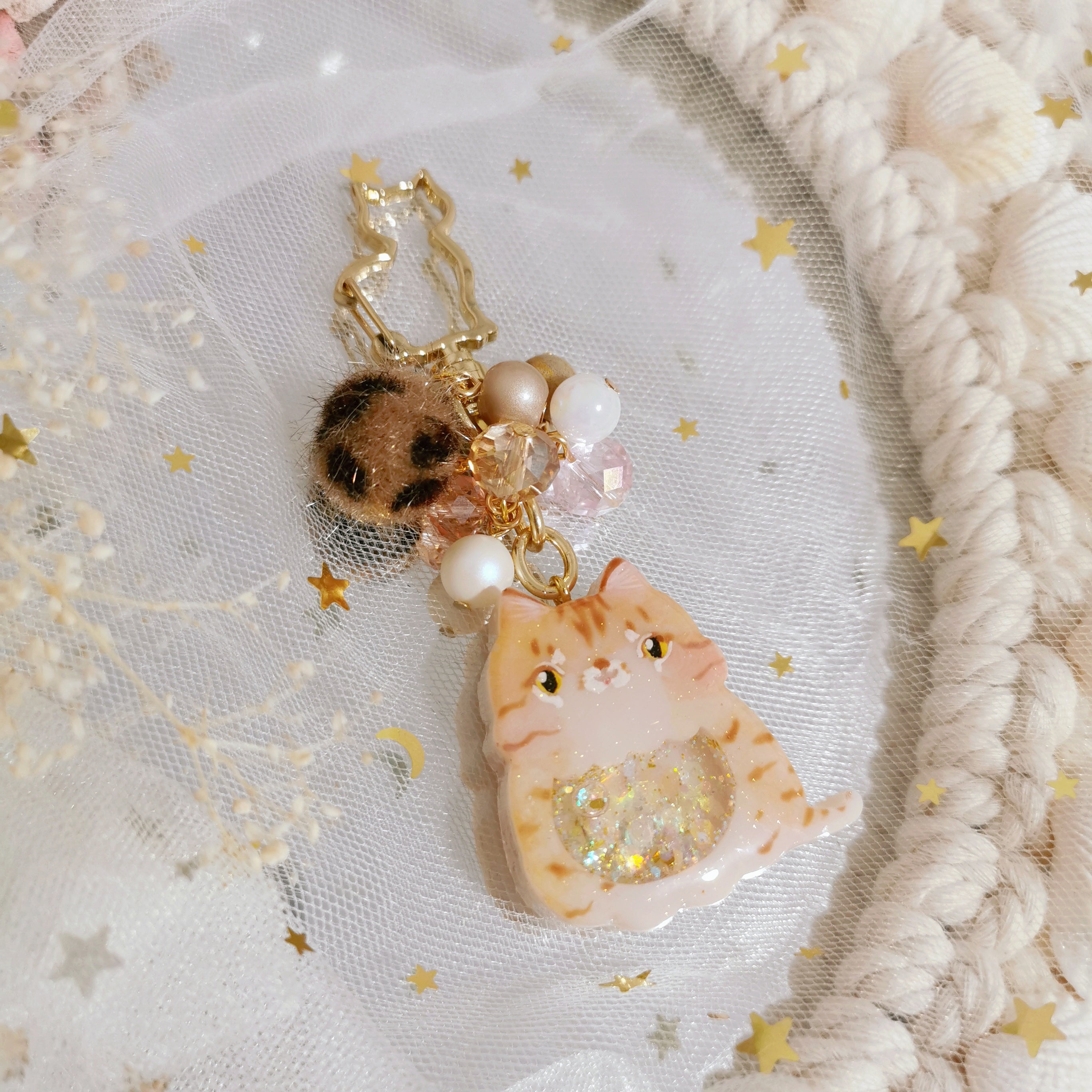 Handpainted African Wildcat Charm (Gold)