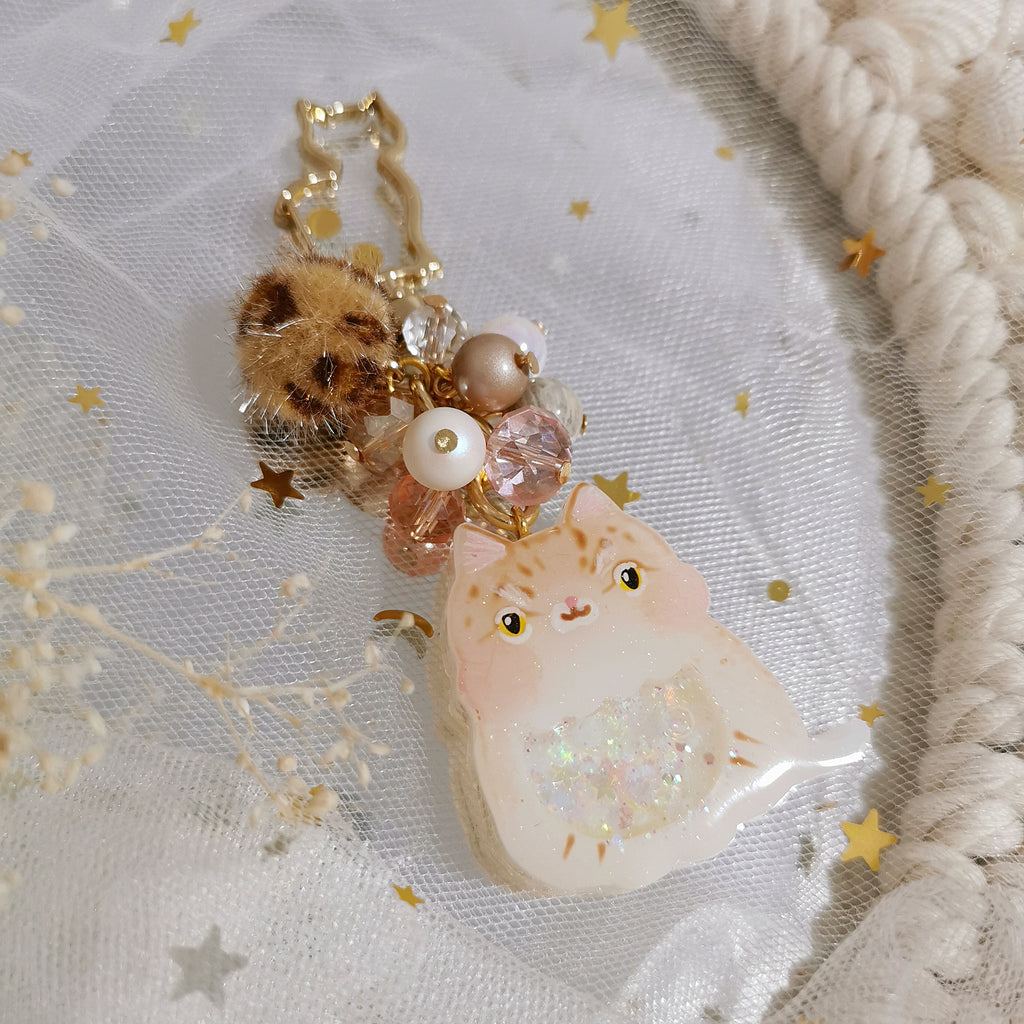 Handpainted Sand Cat Charm (Gold)