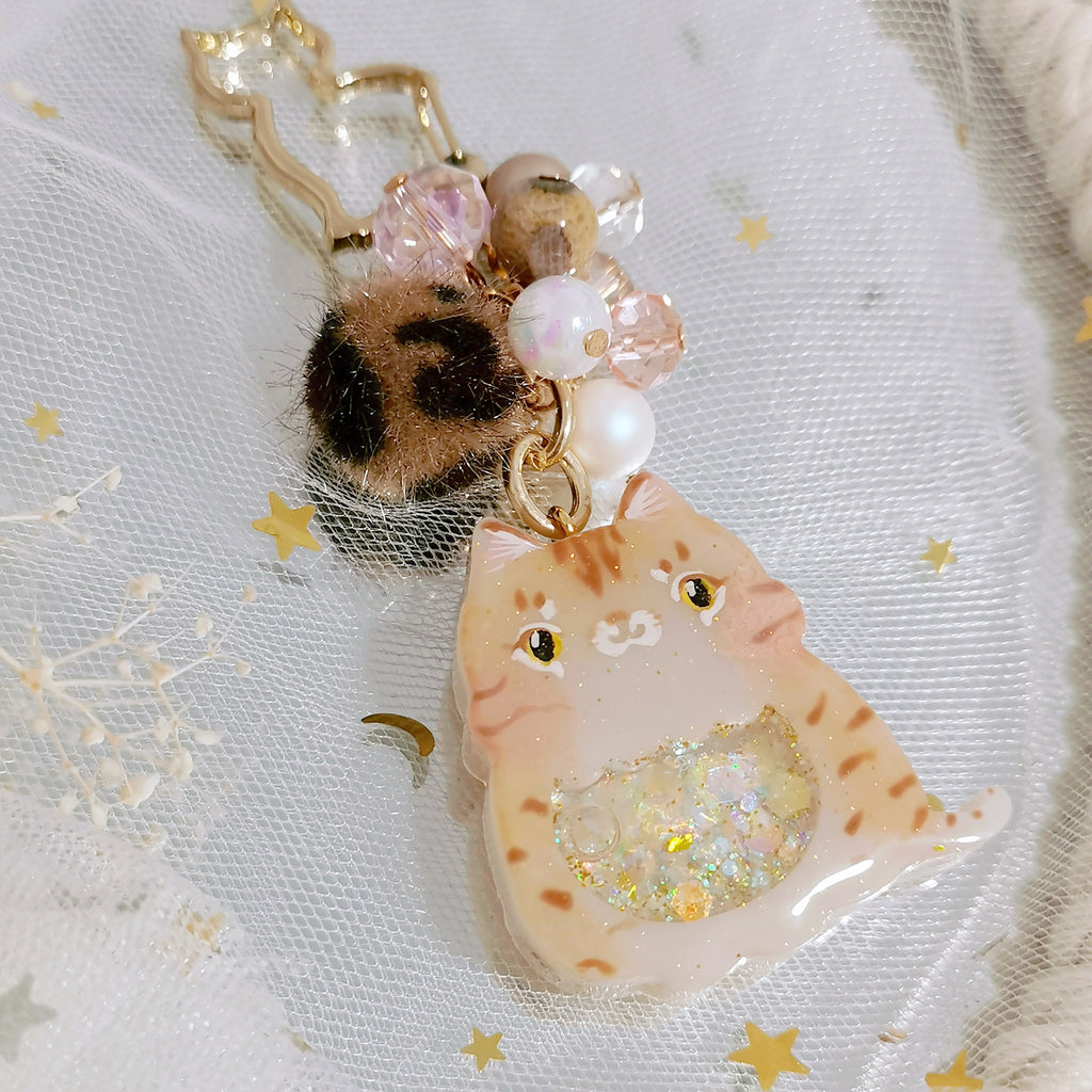 Handpainted African Wildcat Charm (Gold)