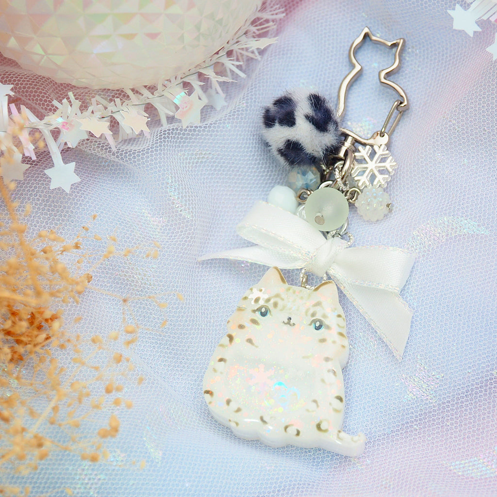 Snow Leopard Charm (Silver)