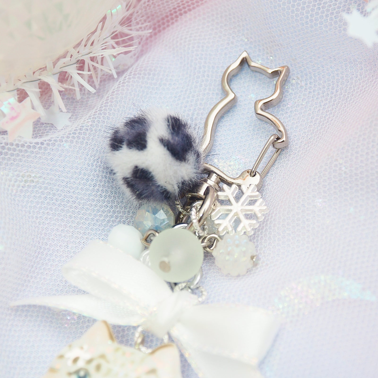 Snow Leopard Charm (Silver)