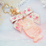 Rose Peach Taiyaki with biscuit sticks (Dry shaker charm)