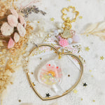Flower Birb Charm with Heart Frame