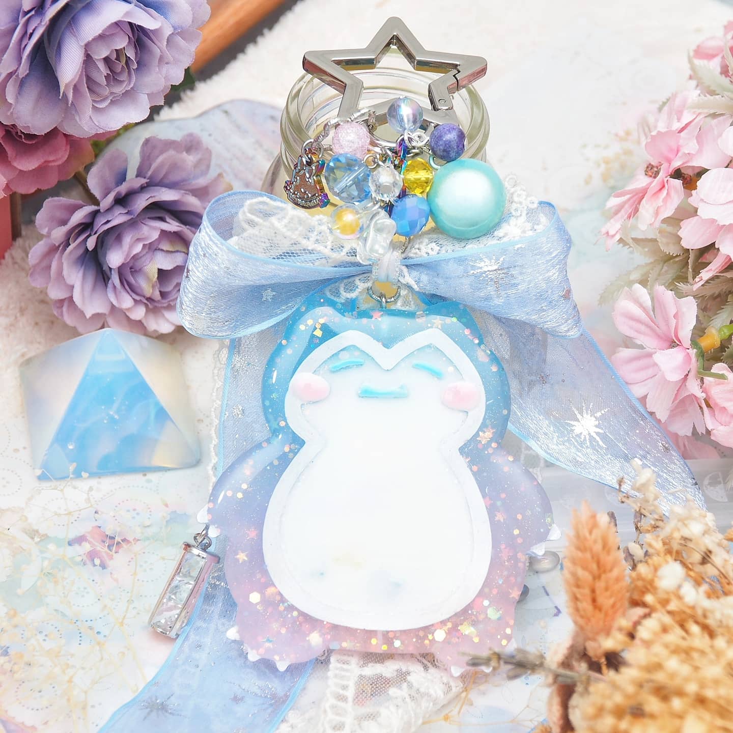 Opal Starlight Boba Belly Chunky Charm with star carrier (Glowing)