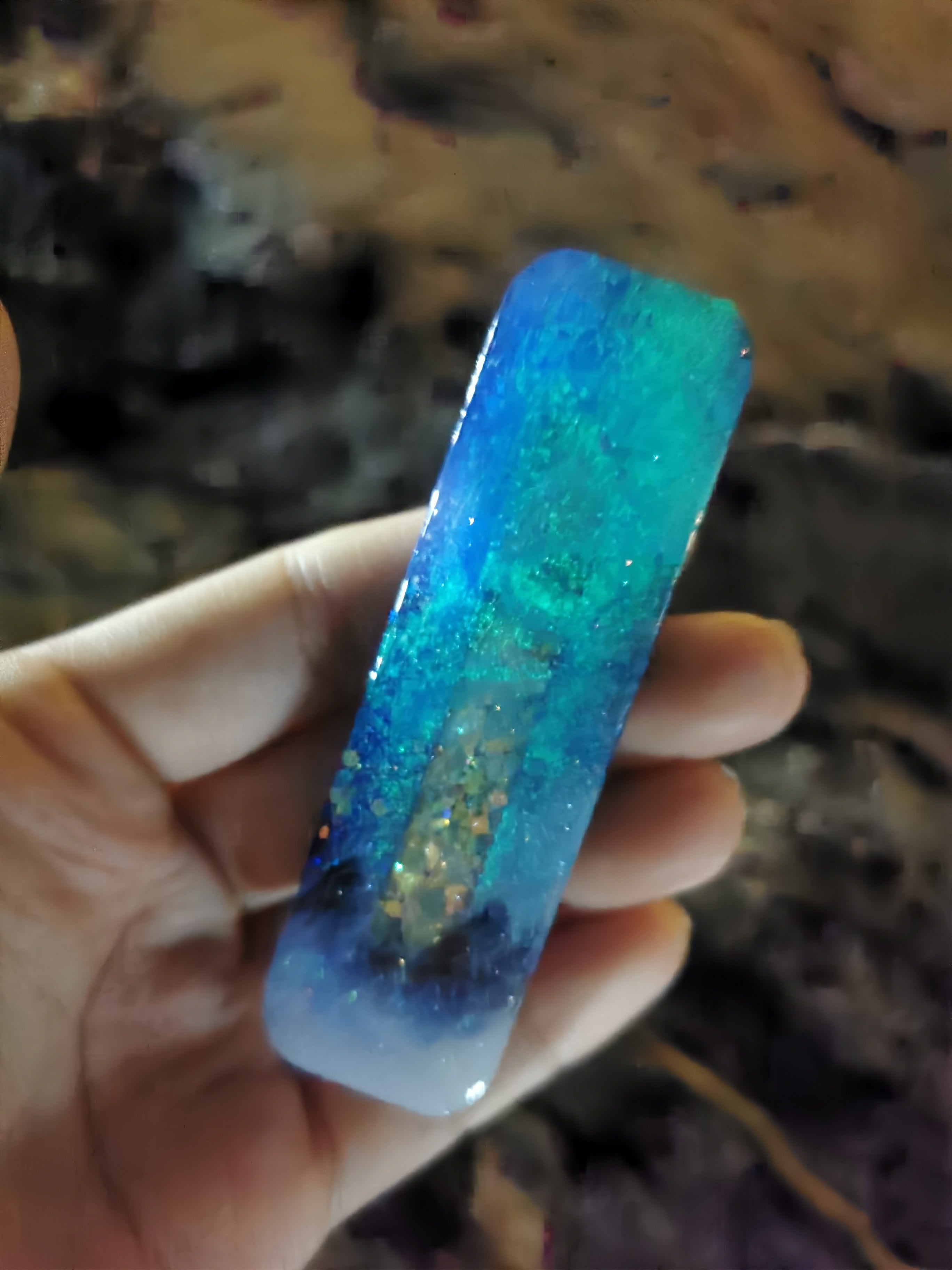 Painted Aurora Barette (Rounded Rectangle)