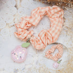Cherry Bonbun Charm with Checkered Srunchie