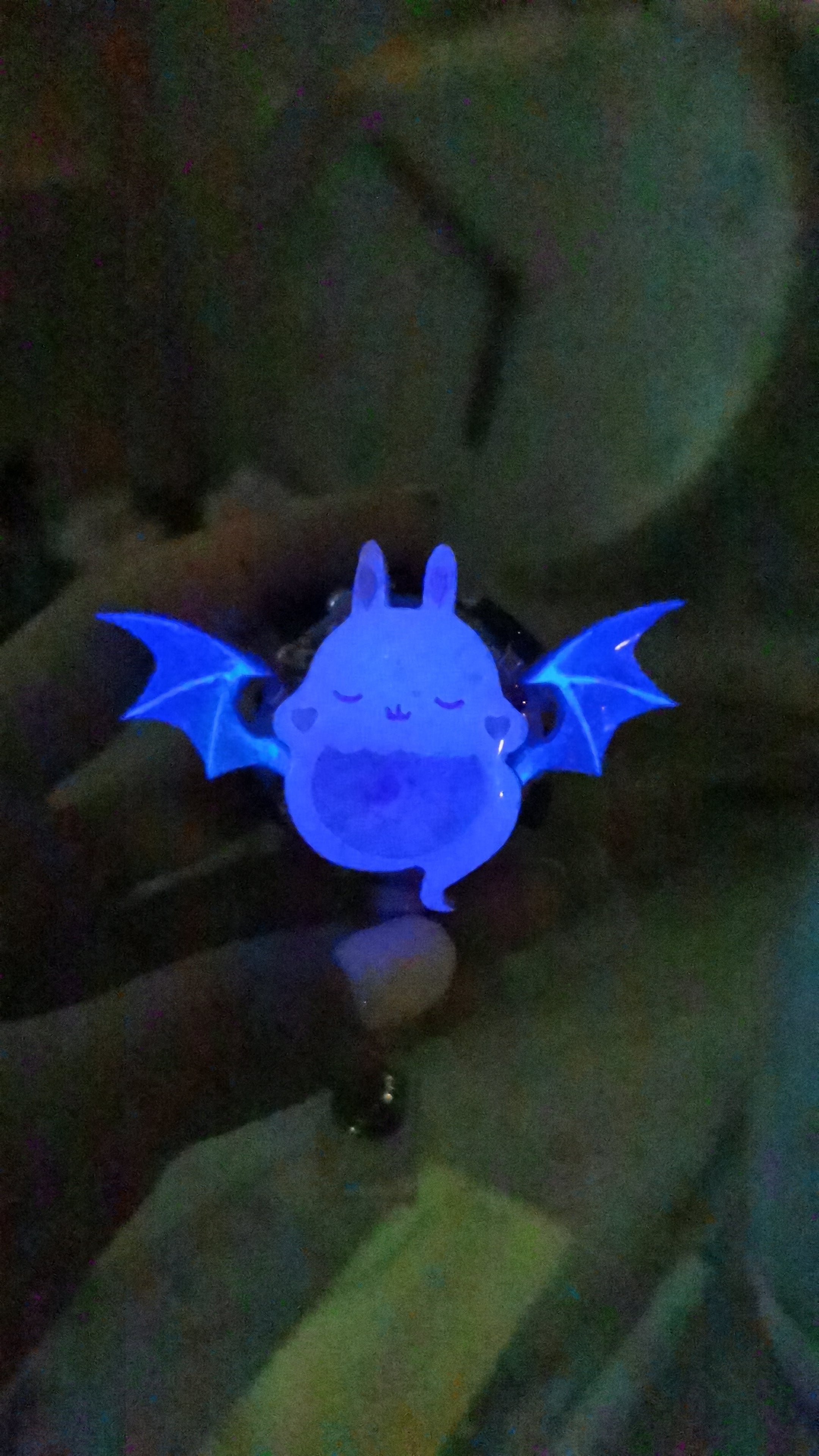 White Boo Bun Badge Reel (glows)