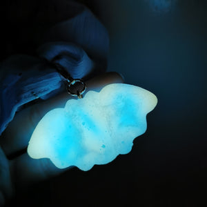 Marble Bat Charm with Lilac Starry Scrunchie (Glows)