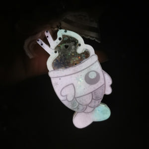 Pink Sugar Taiyaki with biscuit sticks (with cat-eye effect, glow, dry shaker charm)