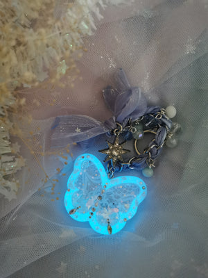 Dream Lace Butterfly with braided chain (Ice Blue)