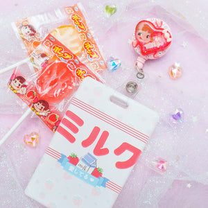 Milky Love Badge Reel with Card Holder