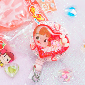 Milky Love Badge Reel with Card Holder