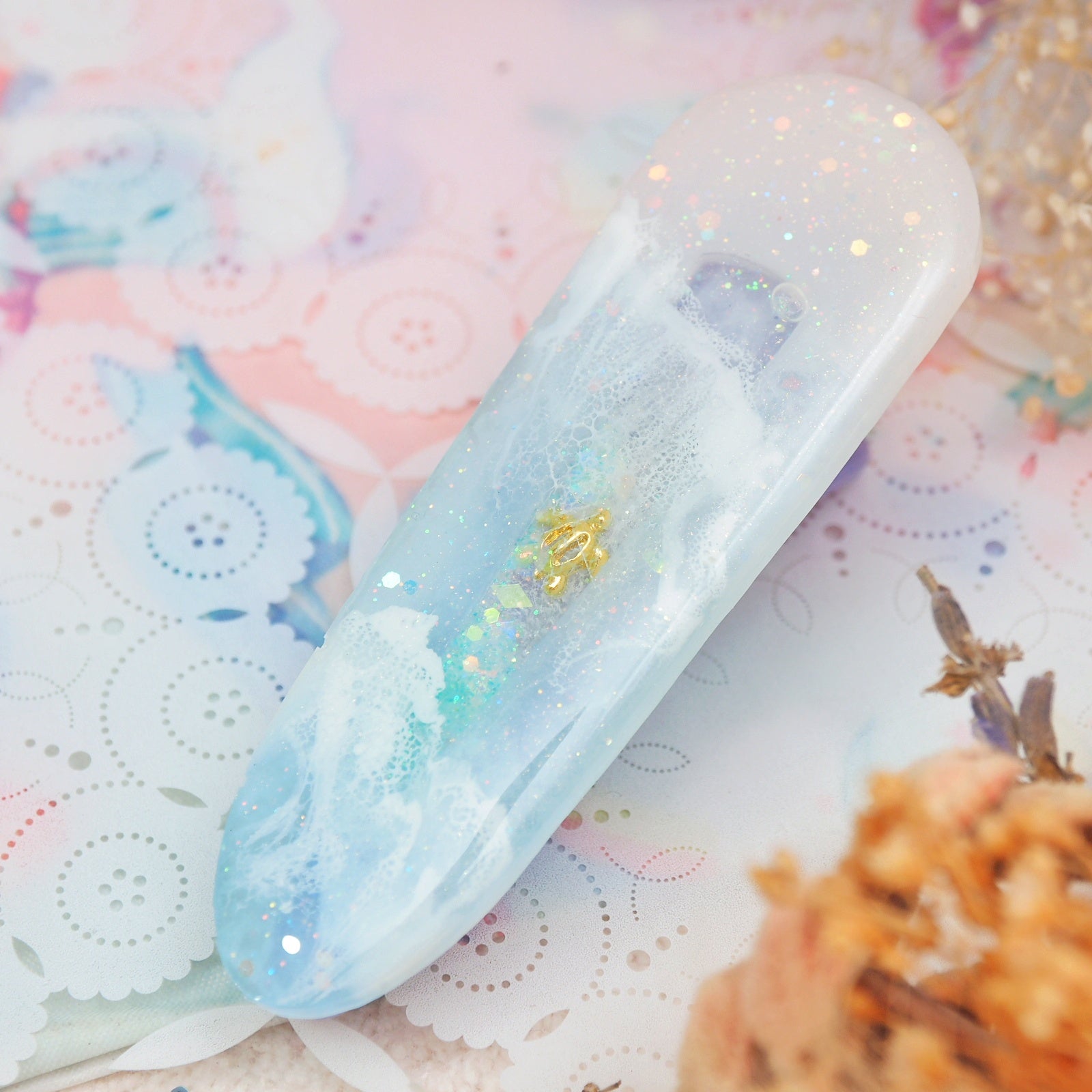 Pale Sands Shaker Barette (turtle bay,teardrop)