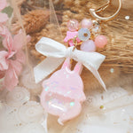 Pink Ghostie Boo Bun Charm (Glows)