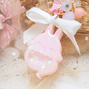 Pink Ghostie Boo Bun Charm (Glows)