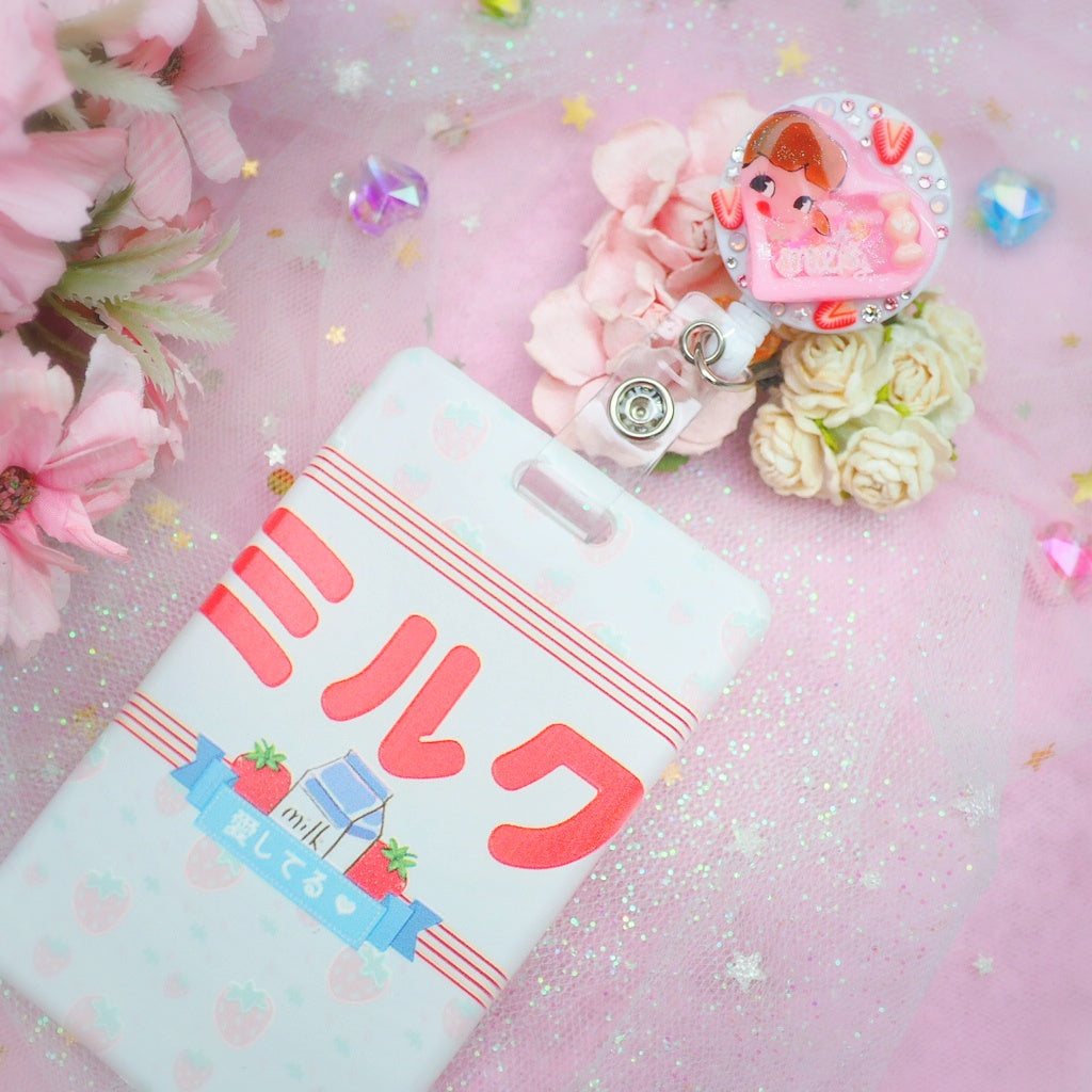Milky Love Badge Reel with Card Holder