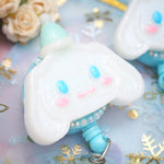 Cinnamoroll Badge Reel with Snow hats (blue)