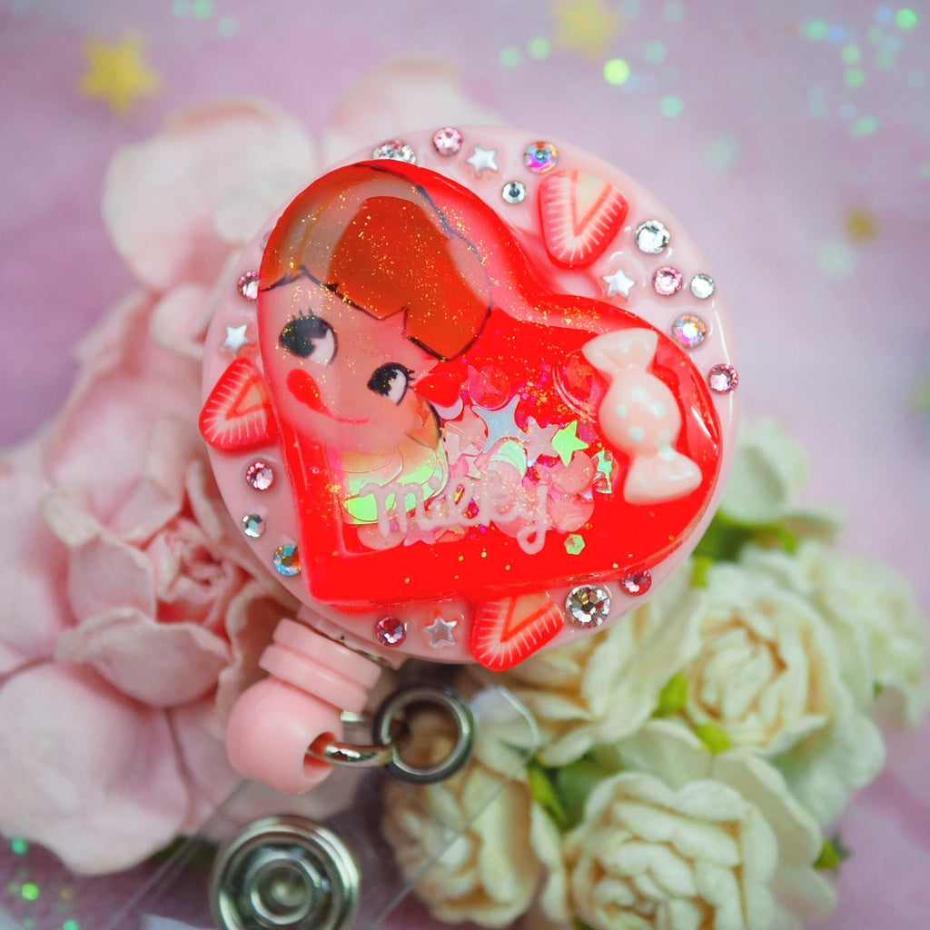 Milky Love Badge Reel with Card Holder