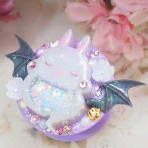 Hazy Grey Boo Bun on Purple Grip (Glows)