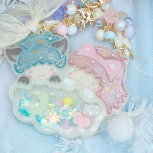 Cat-eye Twin Cats Chunky Charm