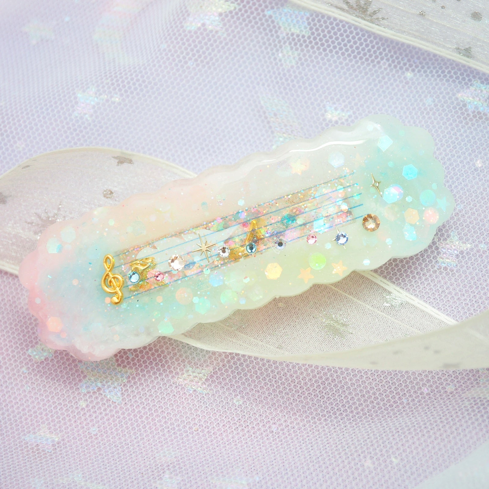 Toccata & Fugue in D Minor Musical barrette (7cm gold clasp)