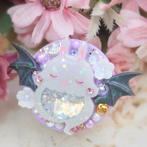 Hazy Grey Boo Bun on Purple Grip (Glows)