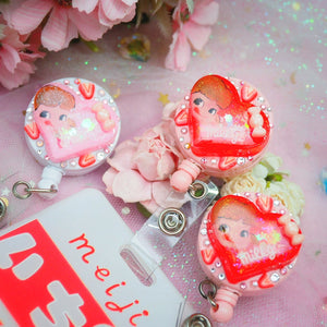 Milky Love Badge Reel with Card Holder