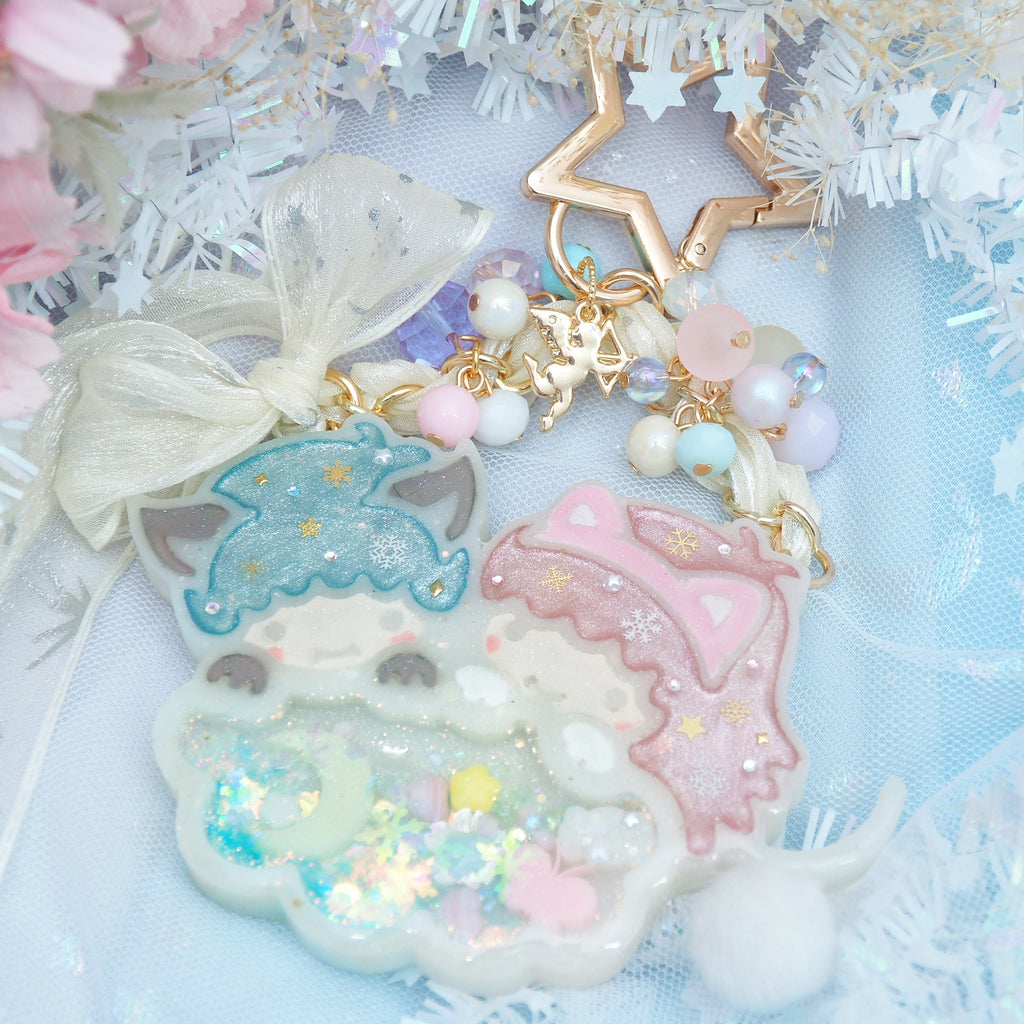 Cat-eye Twin Cats Chunky Charm