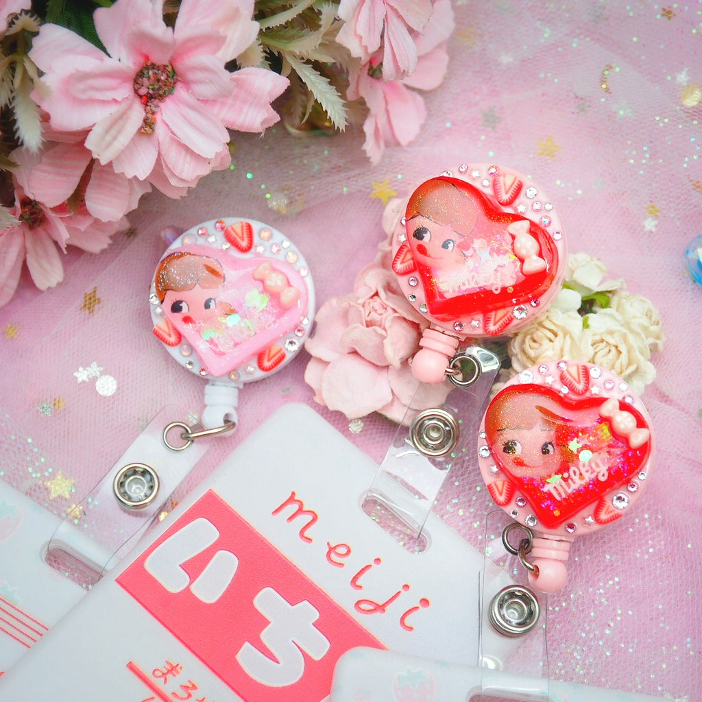 Milky Love Badge Reel with Card Holder