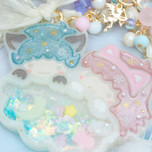 Cat-eye Twin Cats Chunky Charm