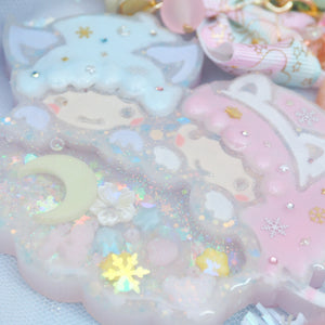Puffy Twin Cats Chunky Charm