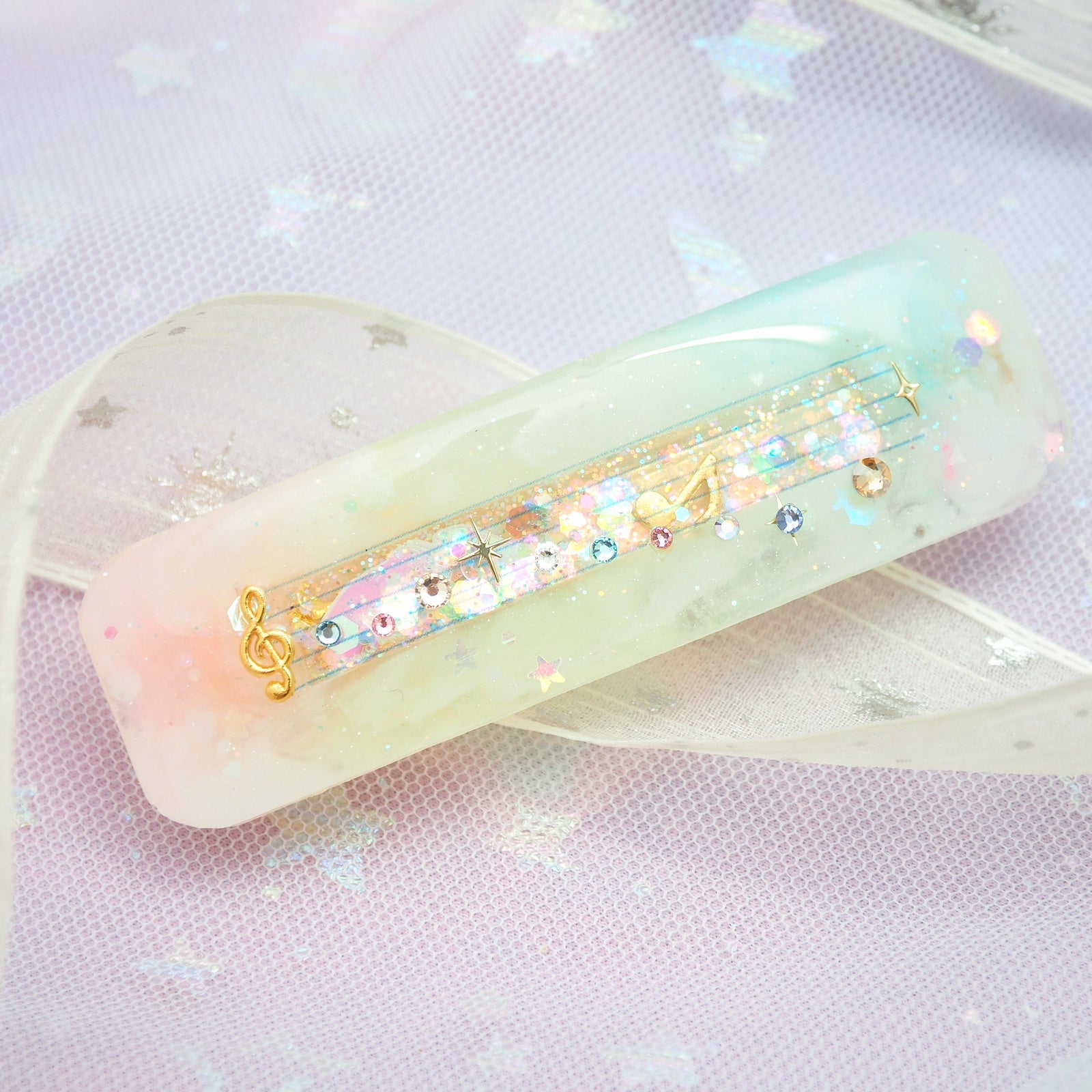 Toccata & Fugue in D Minor Musical barrette (7cm gold clasp)