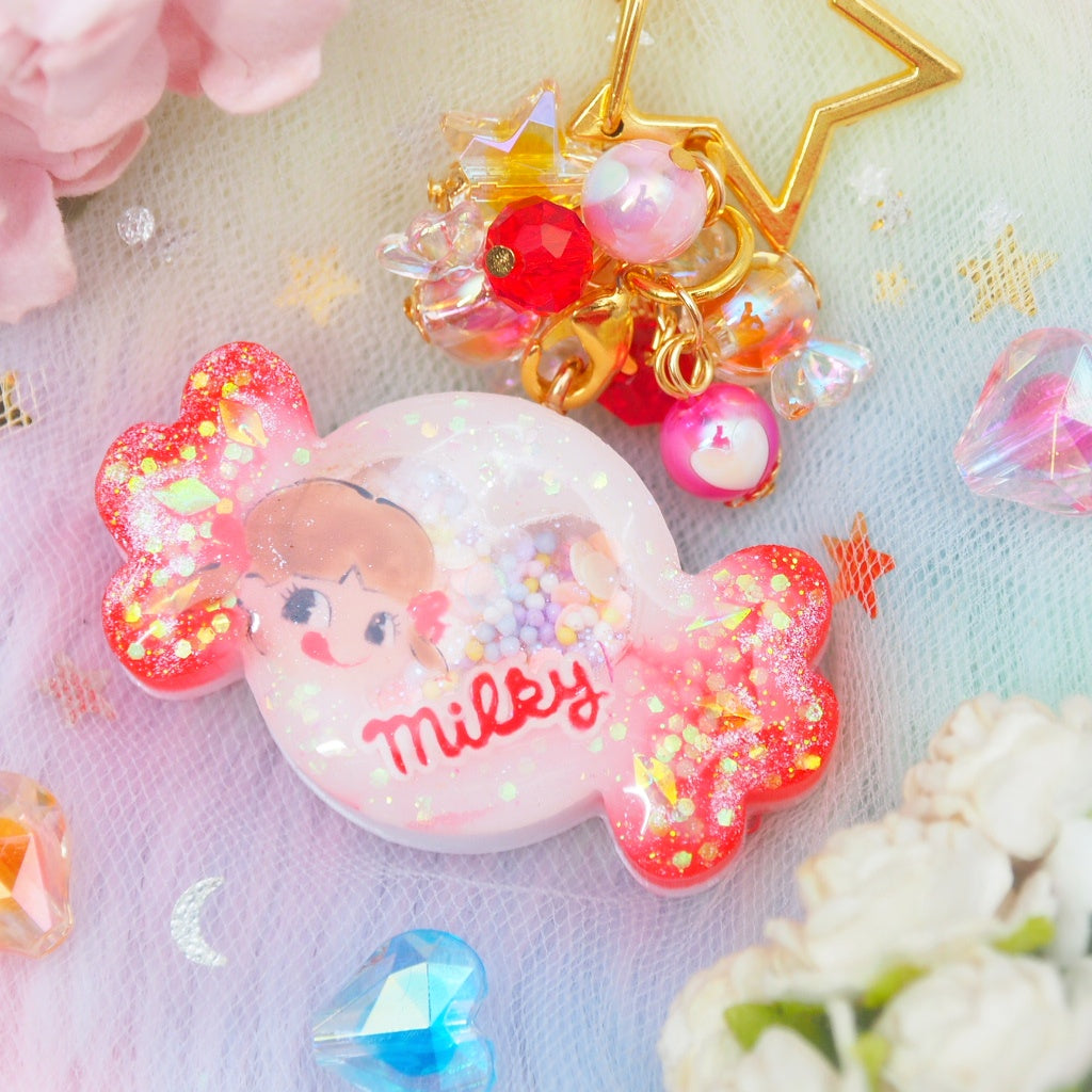 Painted Milky Candy Charm (dry shaker)
