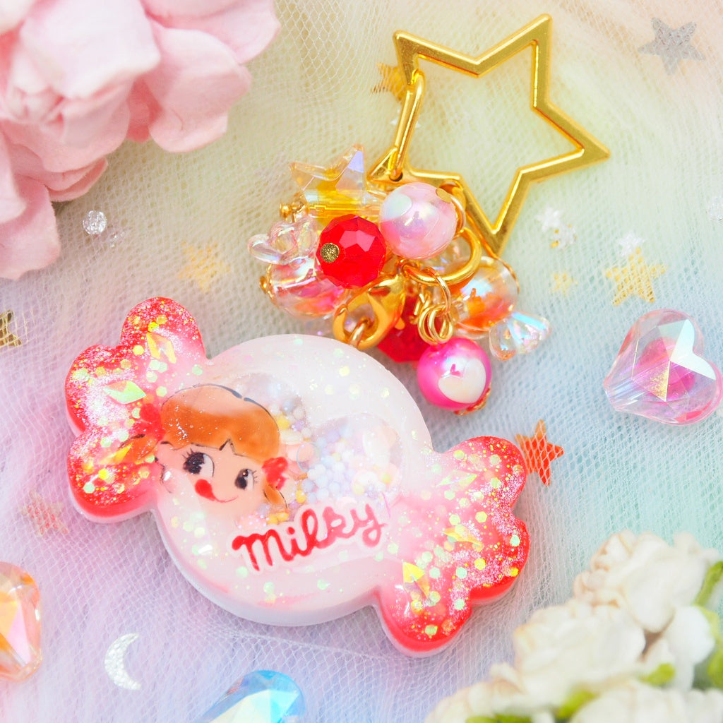 Painted Milky Candy Charm (dry shaker)