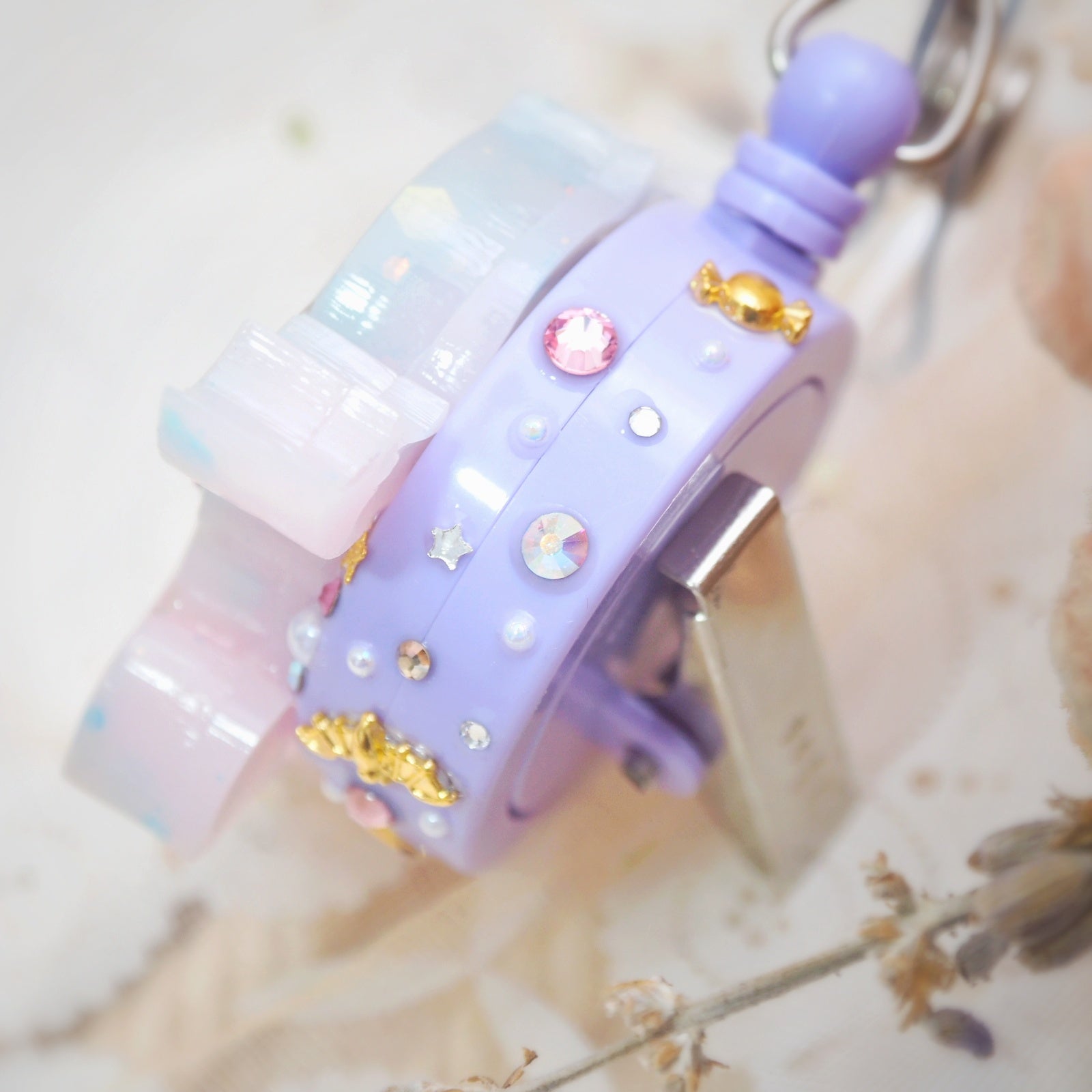 Lavender Grey Froot Bat Badge Reel (glows)
