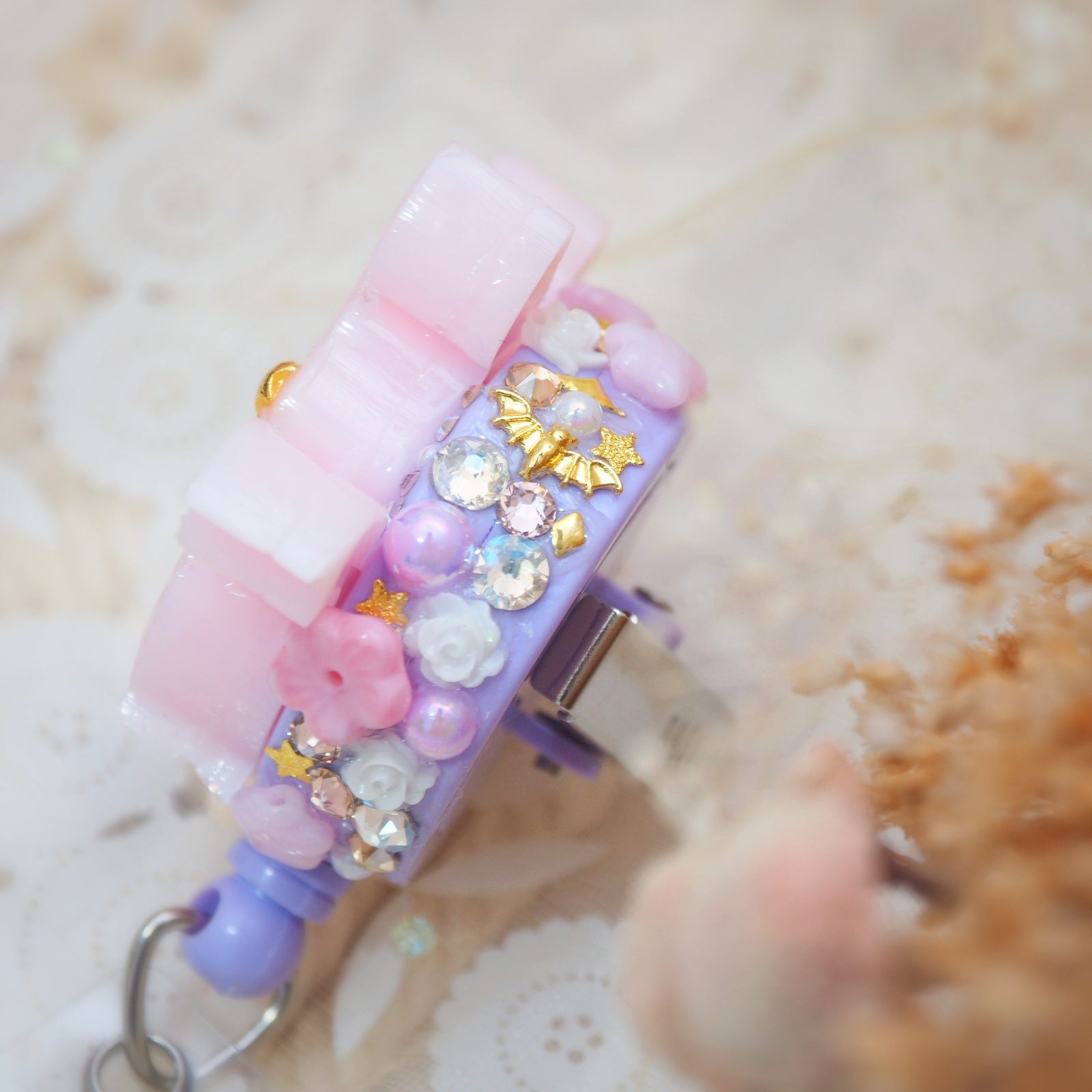Baby Pink Froot Bat Badge Reel (glows)