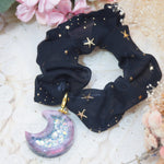 Baby Mars Charm with Black Starry Scrunchie