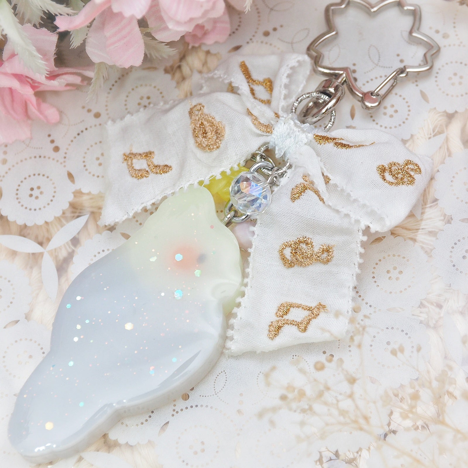Grey/Yellow Tiel Birb Shaker Charm