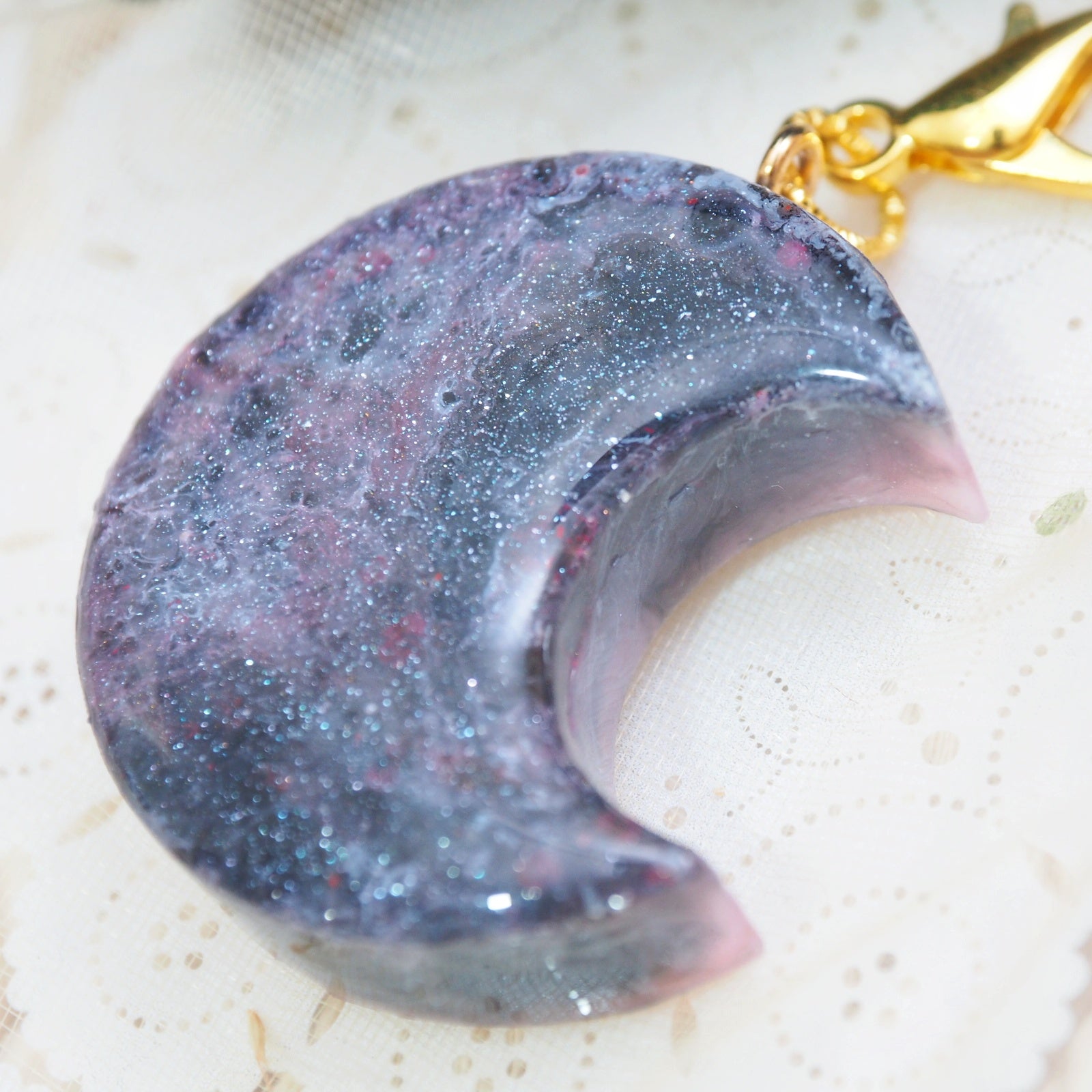 Baby Mars Charm with Black Starry Scrunchie