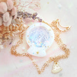 White Planisphere Globe 36" Chain Necklace (Glows)