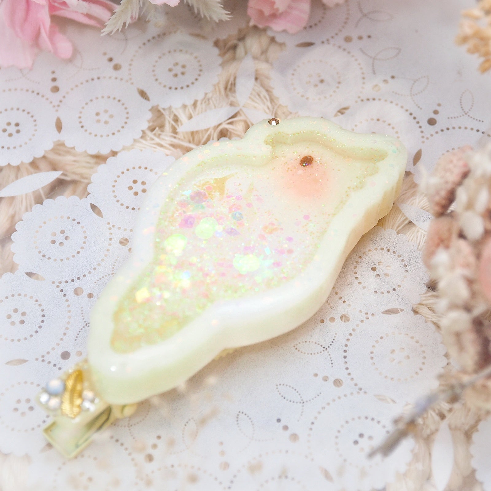 White/Yellow Tiel Birbrette (Barette)